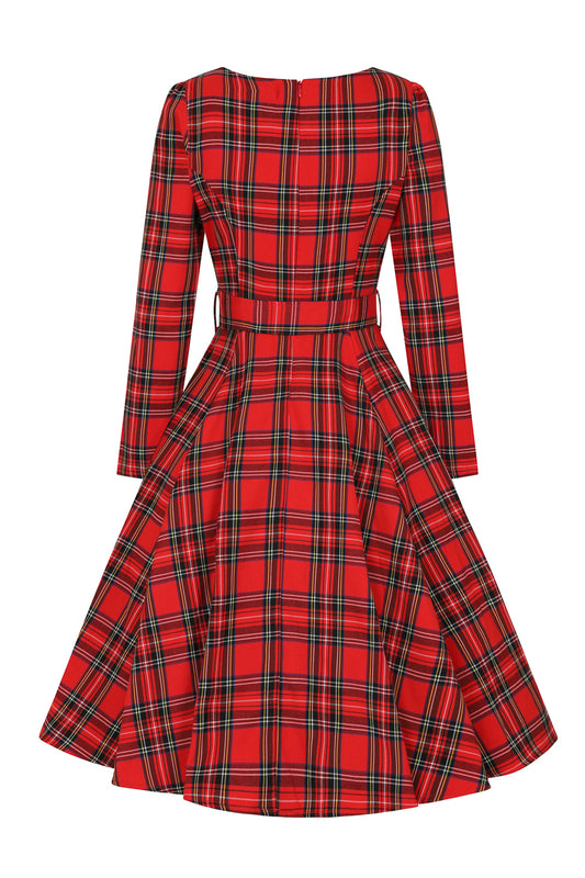 Vintage Tartan Winterkleid "Highland Swing Dress" - rot - Dotty&Dan