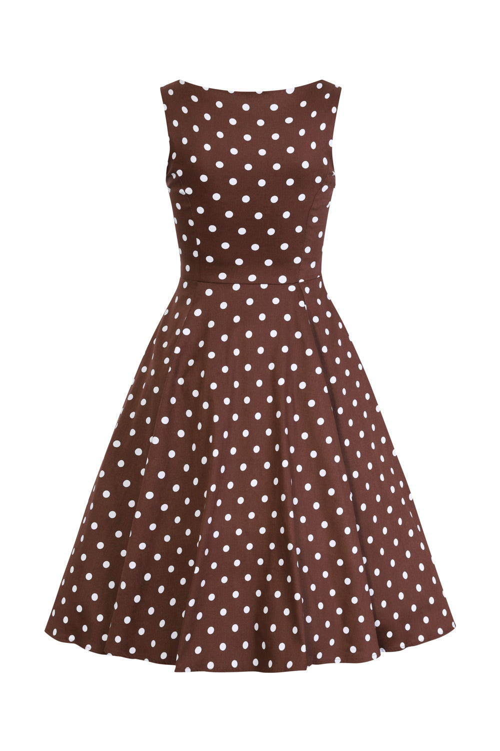 Vintage Swingkleid schokoladenbraun mit Polka Dots