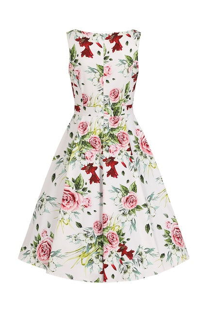 Retro Sommerkleid Damen mit Blumenmuster und Swingrock