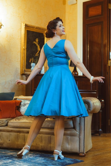 Hearts & Roses Vivienne Swing Dress Teal Rückansicht