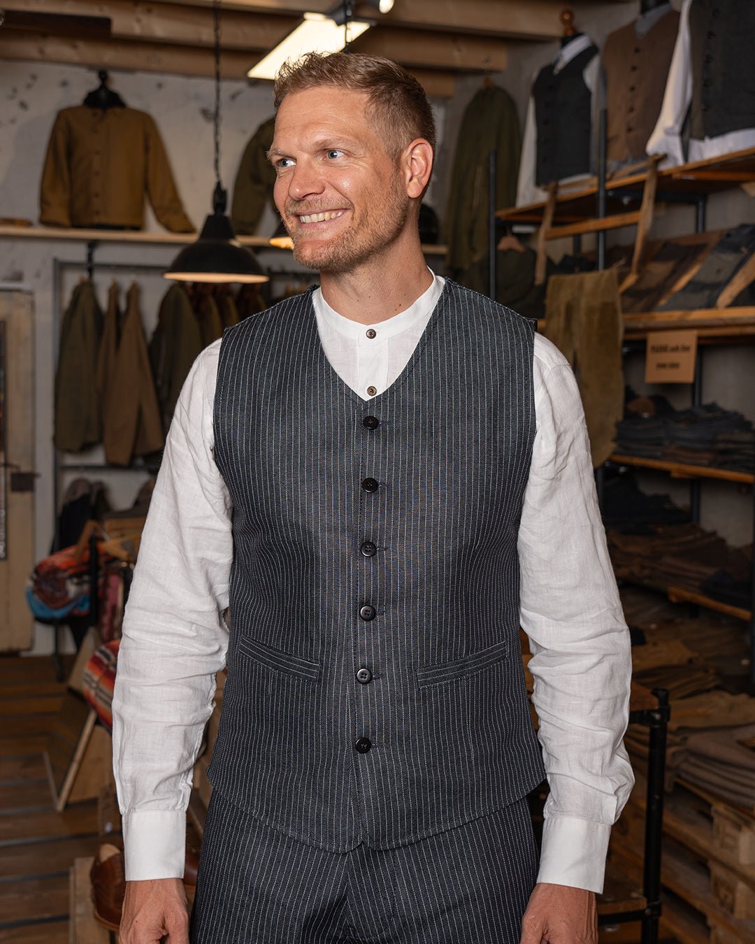1905 Hauler Vest - blue wabash - Dotty&Dan