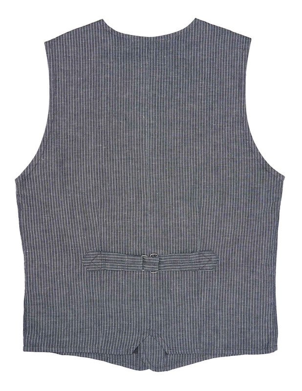 1905 Hauler Vest - grey striped linen - Dotty&Dan