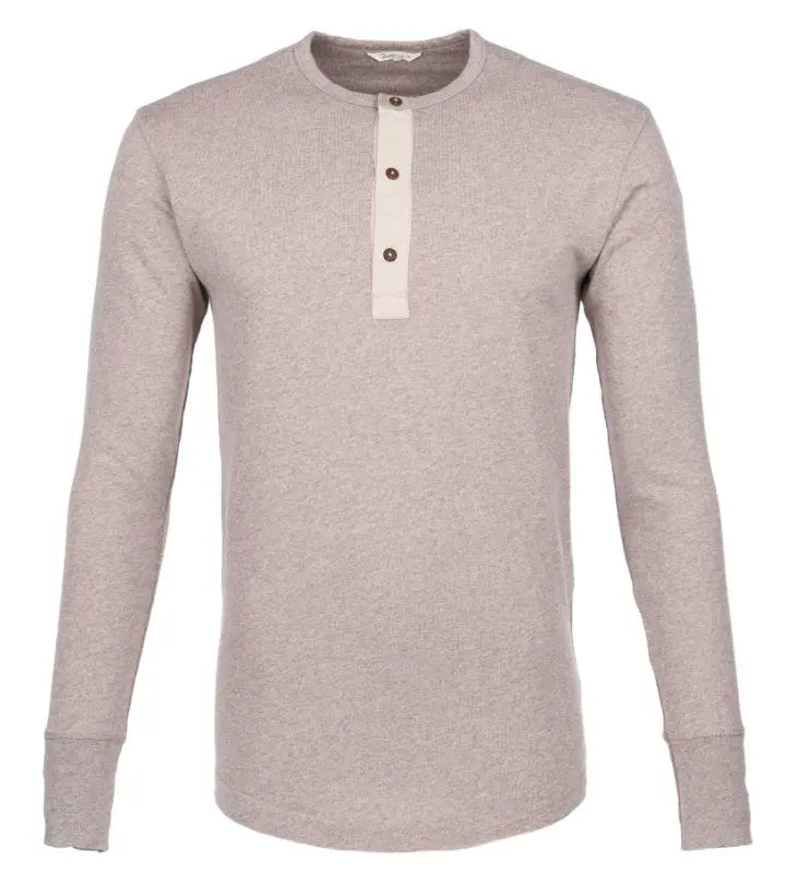 1927 Henley Shirt long sleeve - fog brown - Dotty&Dan