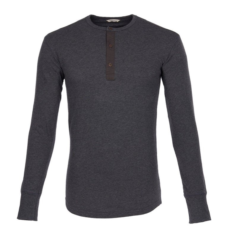 1927 Henley Shirt long sleeve - grey melange - Dotty&Dan