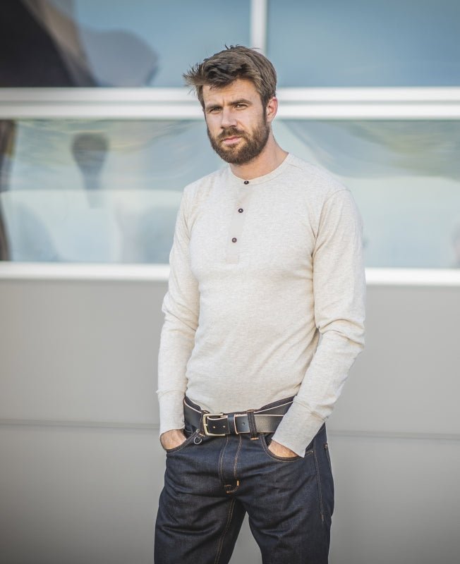 1927 Henley Shirt long sleeve -mojave blue - Dotty&Dan