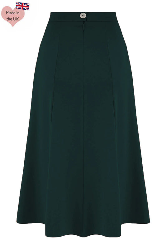 Weekend Doll Bette Midi Skirt Bottle Green Rückansicht dunkelgrüner High Waist Rock