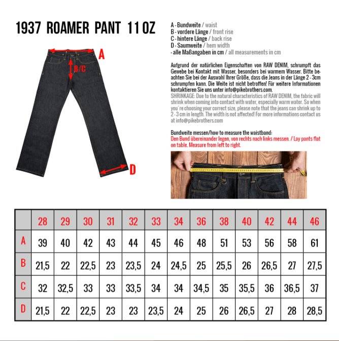 1937 Roamer Pant 11 oz - Dotty&Dan