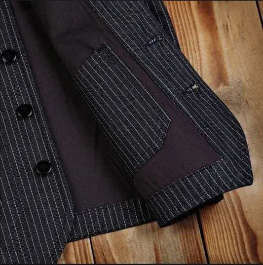 1937 Roamer Vest - blue wabash - Dotty&Dan