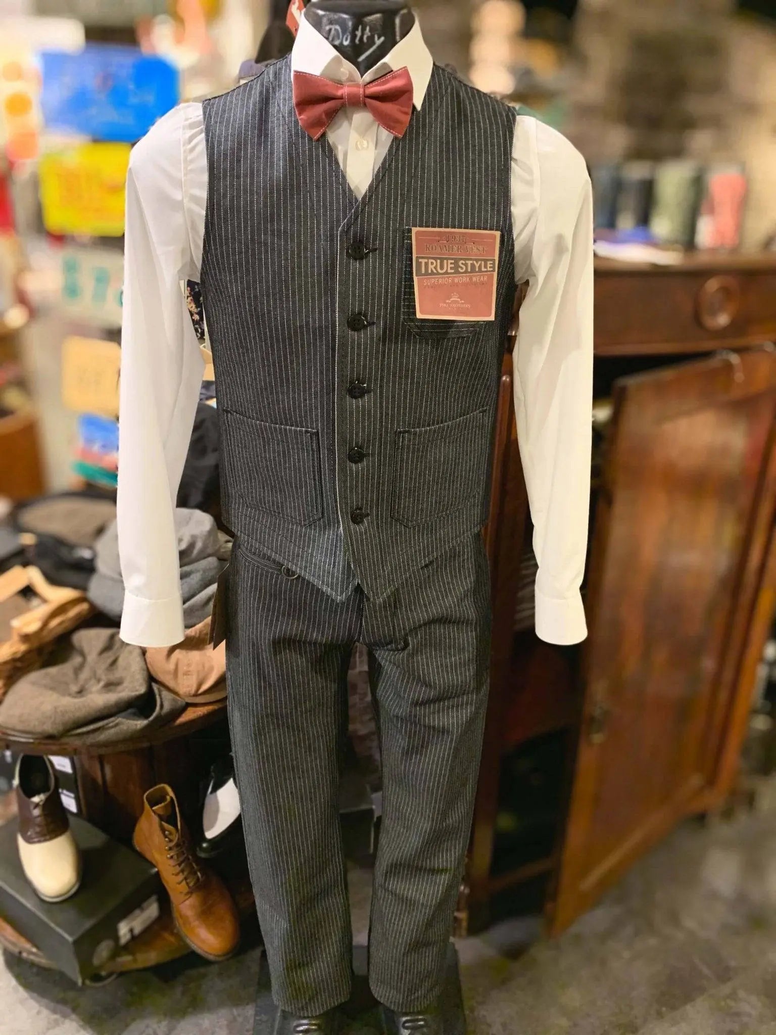 1937 Roamer Vest - blue wabash - Dotty&Dan