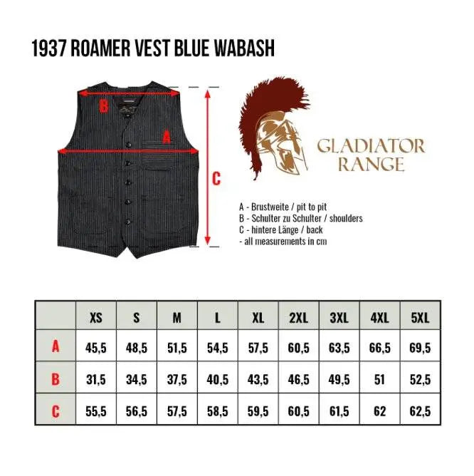 1937 Roamer Vest - blue wabash - Dotty&Dan