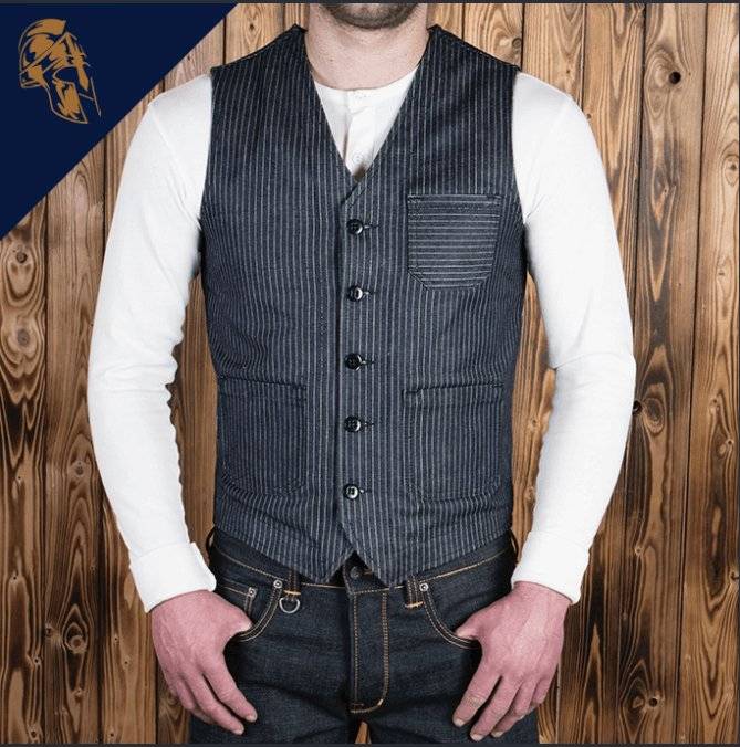 1937 Roamer Vest - blue wabash - Dotty&Dan