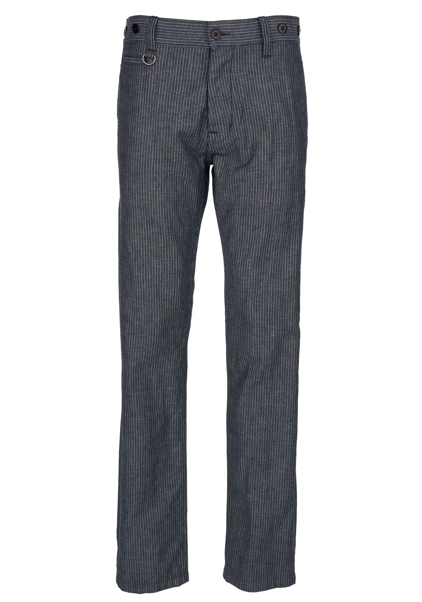 1942 Hunting Pant - grey striped linen - Dotty&Dan