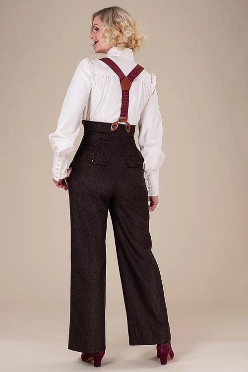 miss fancy pants slacks - dark brown melange