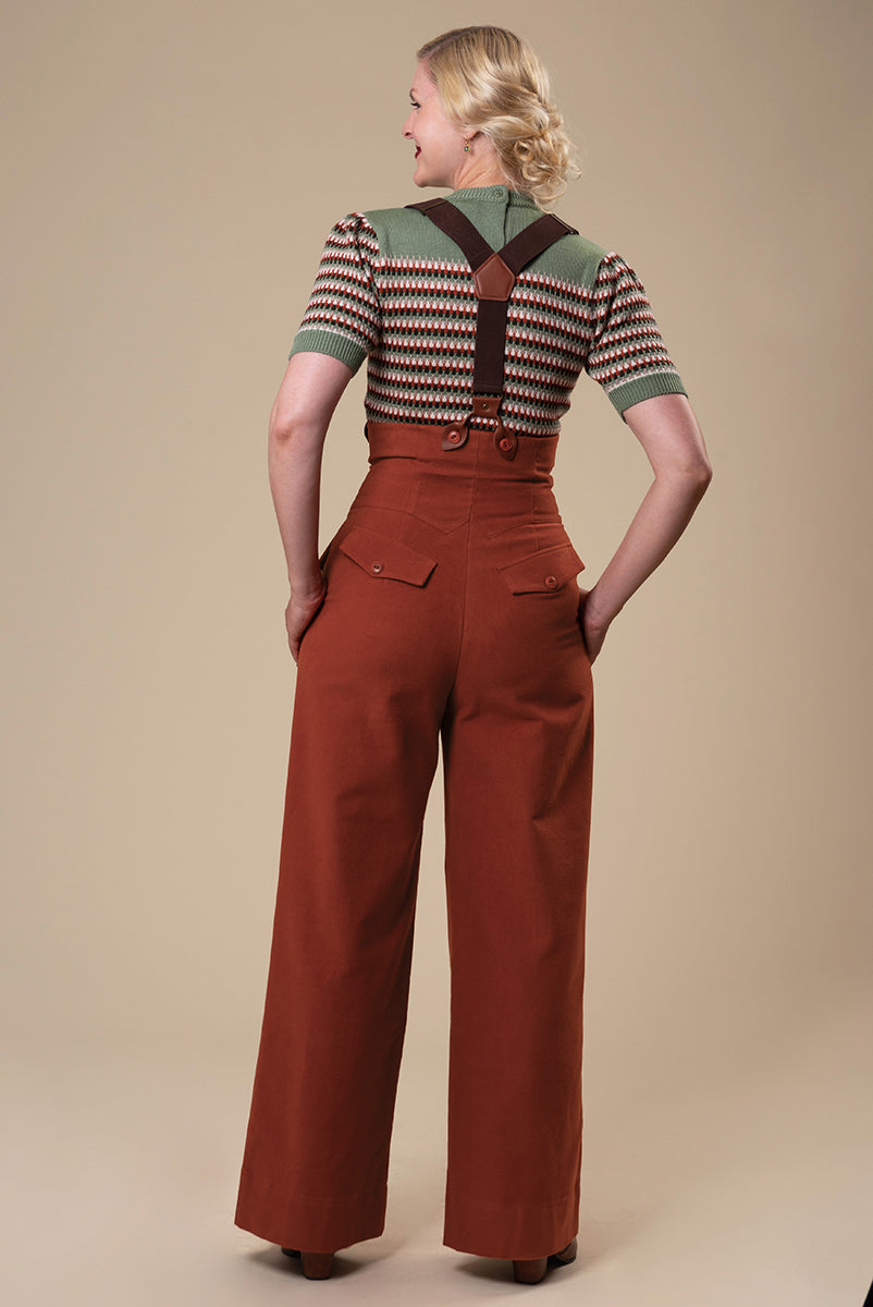 miss fancy pants slacks - rust moleskin