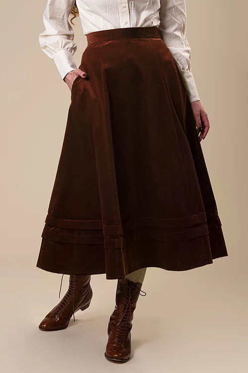 Pretty Pioneer Skirt - brown cord
