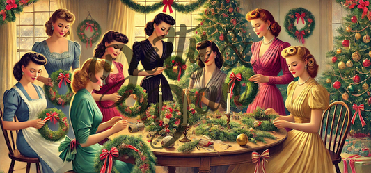 Vintage Weihnachts Postkarte - Adventskranz - Dotty&Dan