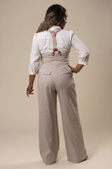 The Miss Fancy Pants Slacks - sand wide herringbone