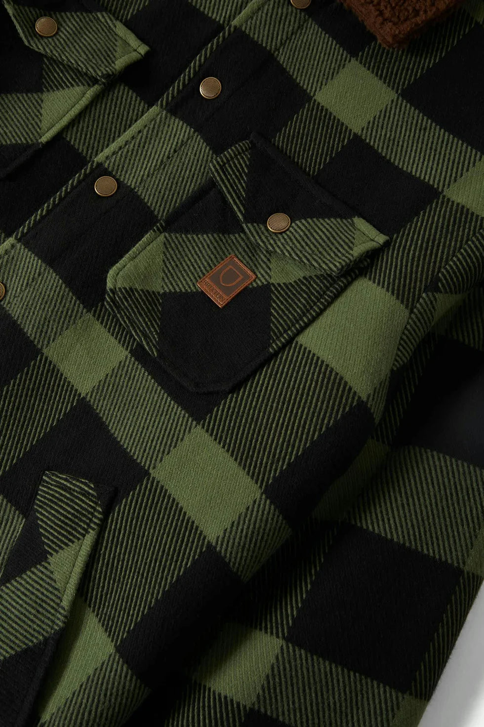 Durham Sherpa Lined Jacket - black/wild green flannel - Dotty&Dan