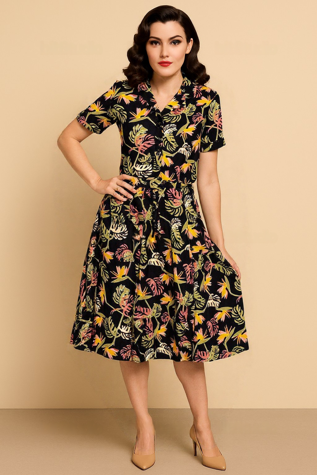 Bridget Swing Dress - Paradise Palm - Dotty&Dan