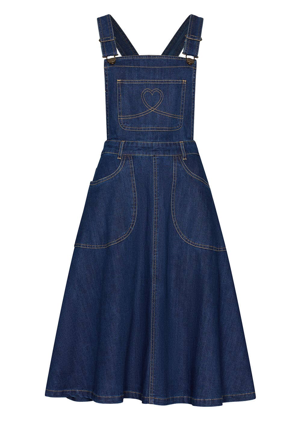 Succubus Hailey Denim Latzkleid blau
