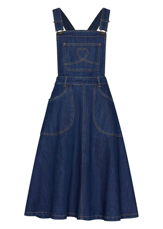 Succubus Hailey Denim Latzkleid blau