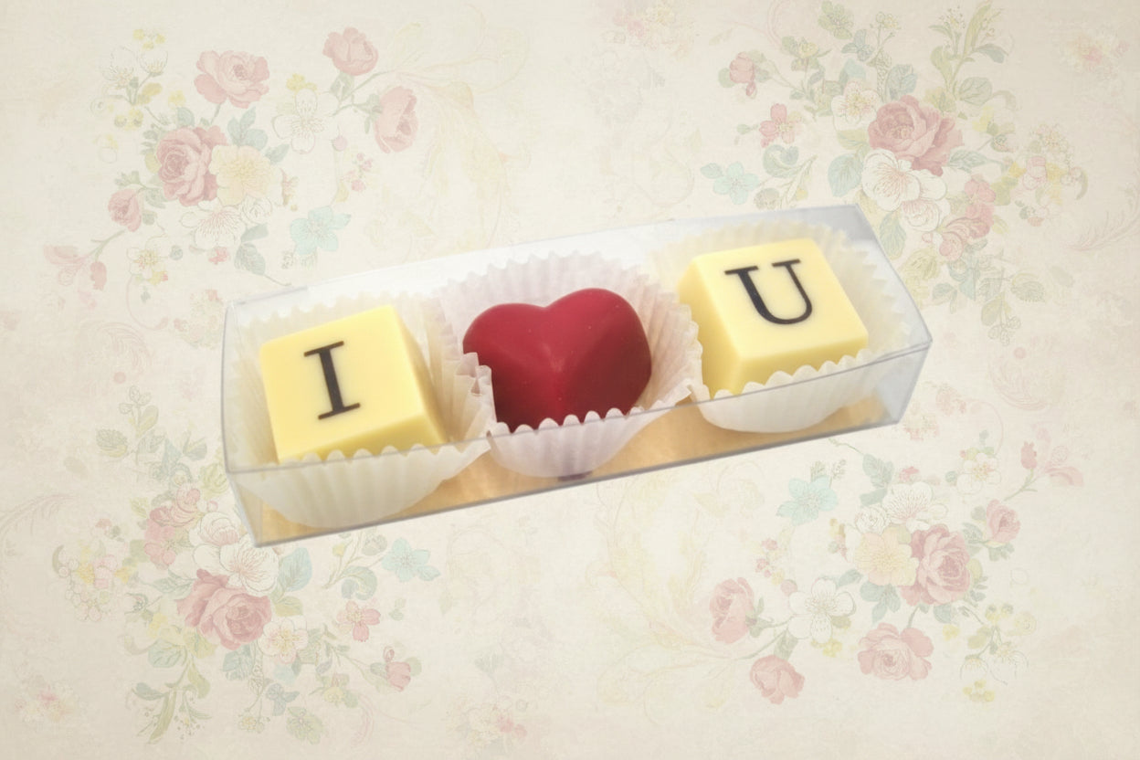Ritonka I LOVE YOU Pralinen – 3 handgefertigte Pralinen in eleganter Geschenkbox