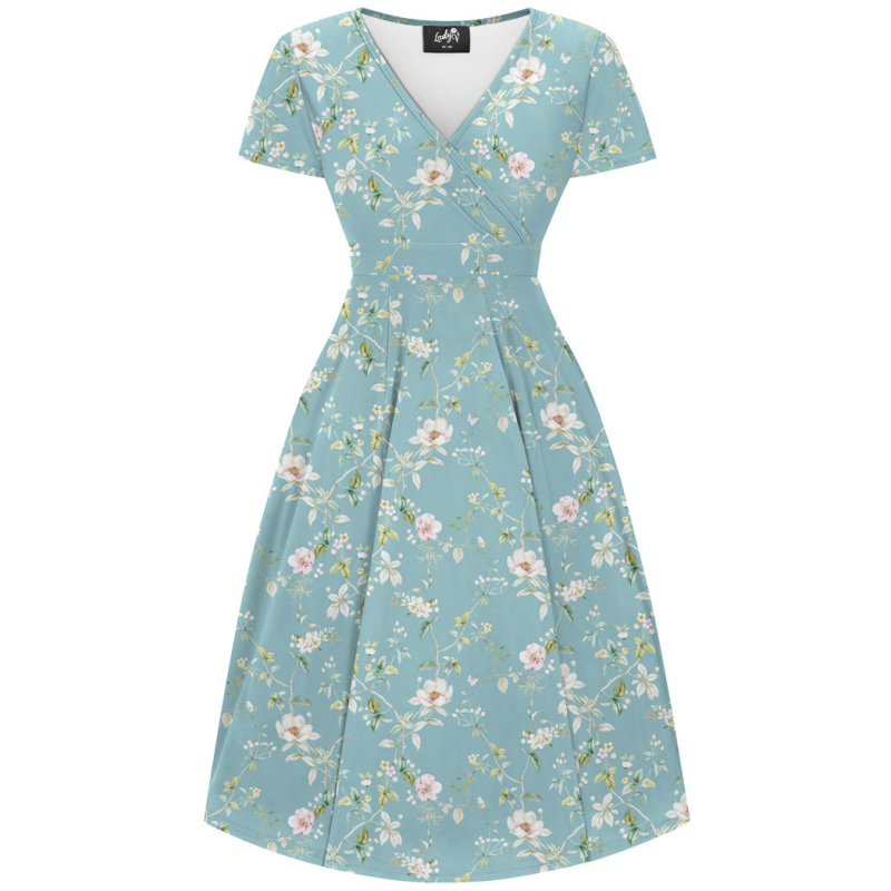 Lyra Kleid - Türkis Sommerblumenmuster - Dotty&Dan