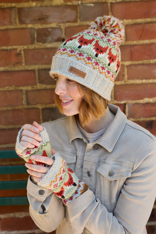 Fingerlose Merino-Handwärmer mit Fuchs und Fair-Isle-Muster von Pachamama – Produktfoto 4