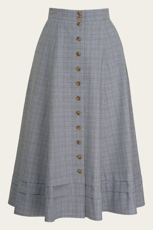 Midi Rock mit hoher Taille im Edwardian Stil