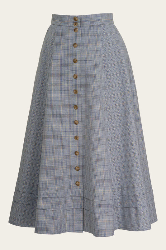 The One Foot Forward Skirt - Plaid dusty blue - Dotty&Dan