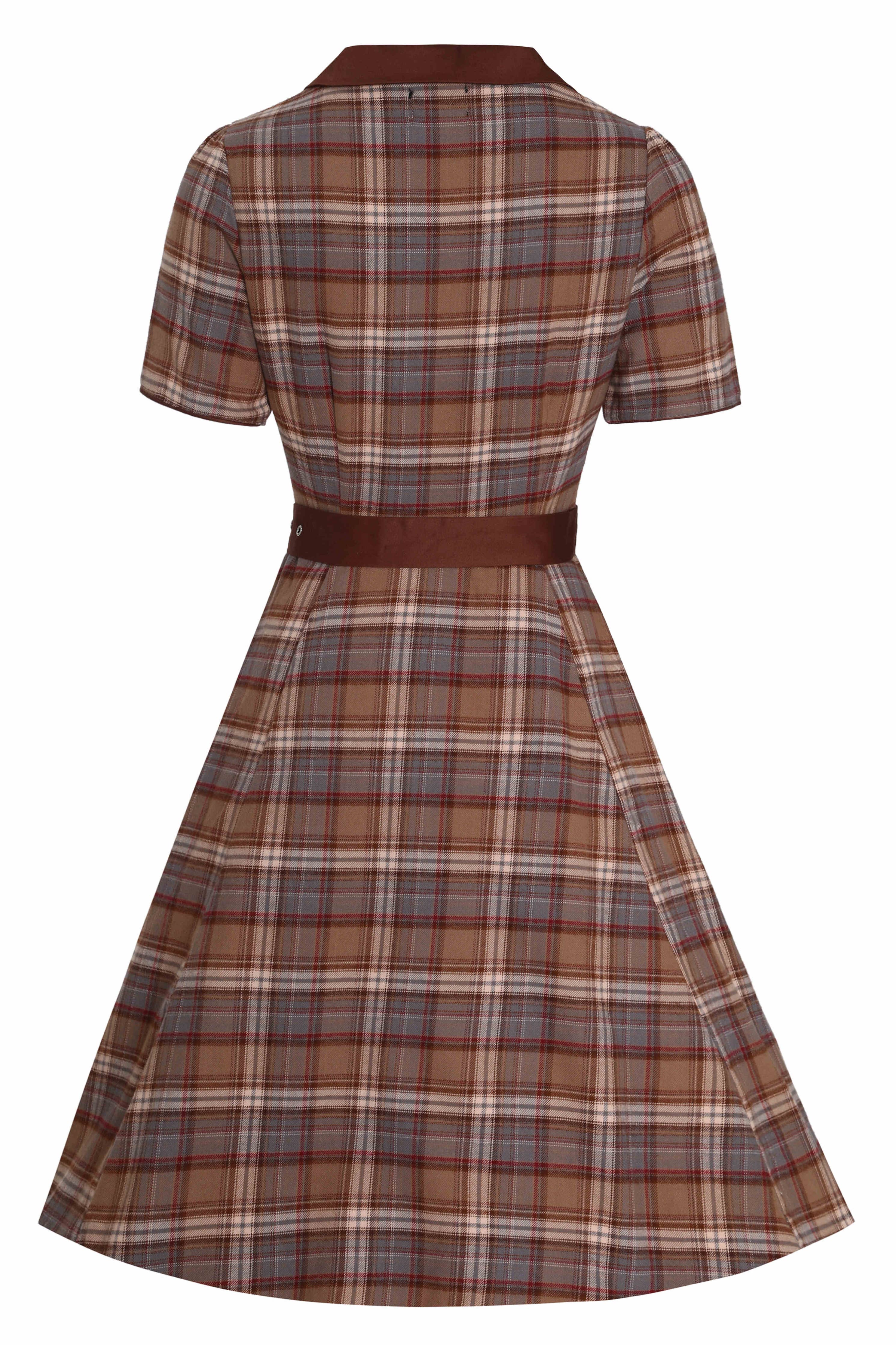 Tartan Hemdkleid - Penelope braun/kariert
