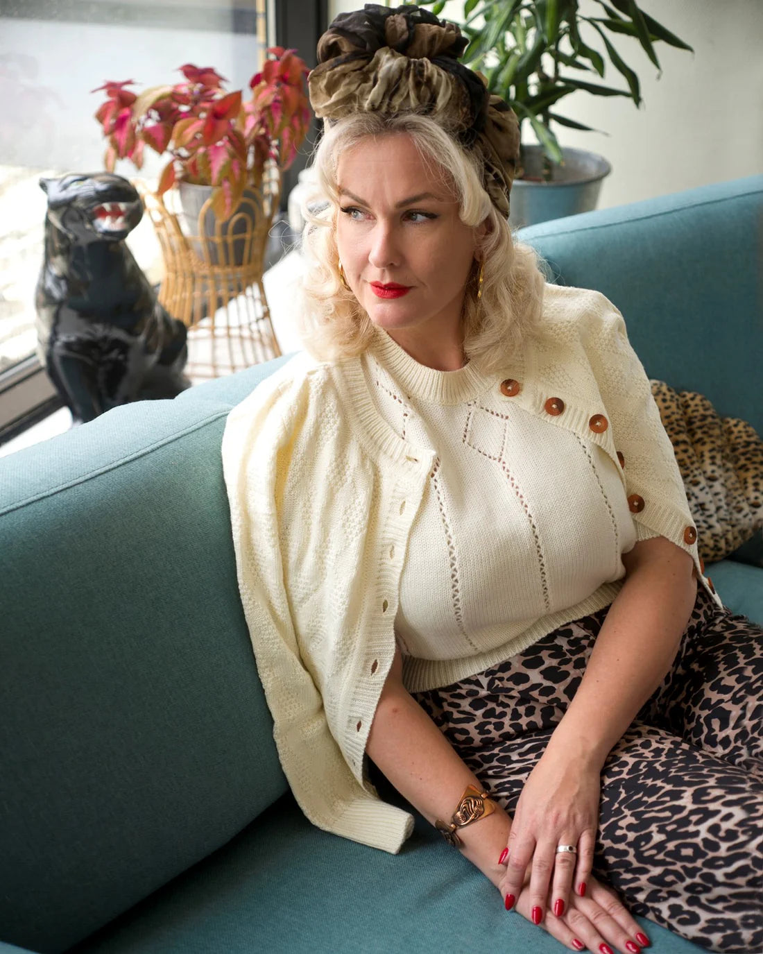 Vintage Rautenstrick-Cardigan „Sandra“ - creme - Dotty&Dan