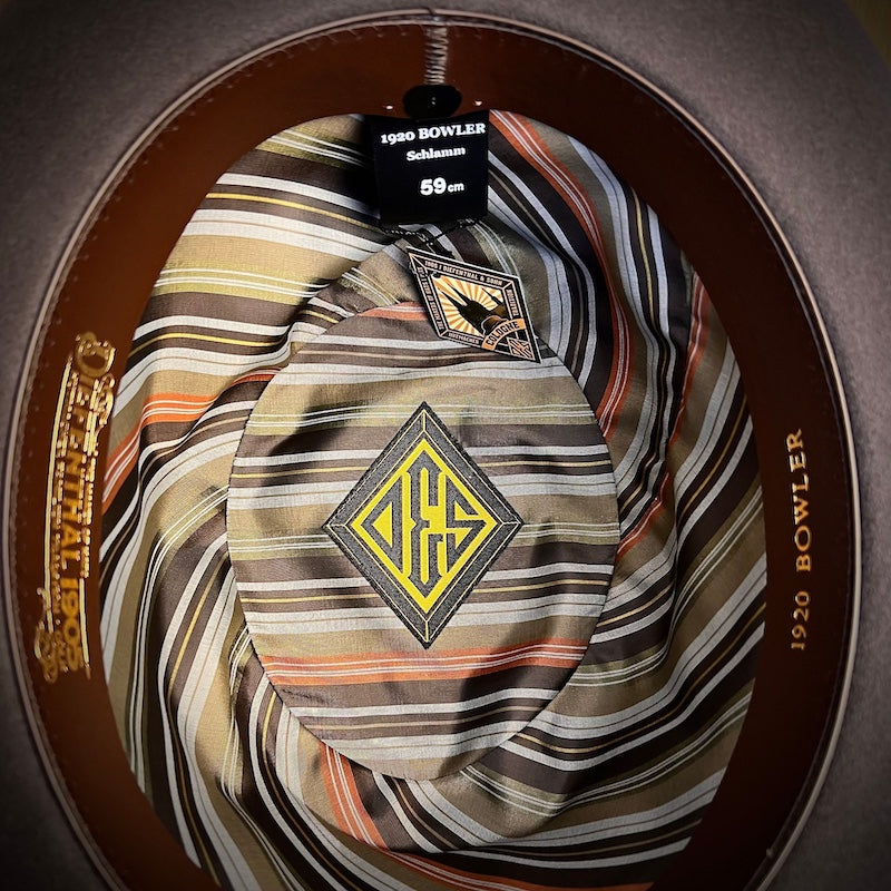 1920 Bowler Schlamm – Wollfilz-Hut mit grauem Ripsband - Dotty&Dan