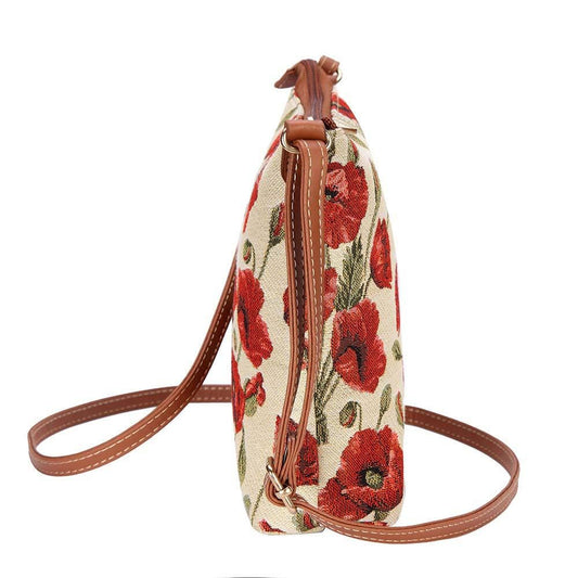 Signare Poppy Gobelin Schultertasche mit roten Mohnblumen Ansicht 4