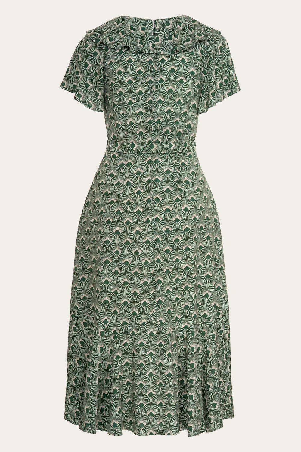 The Lovey dovey Dress - Green art deco fans - Dotty&Dan