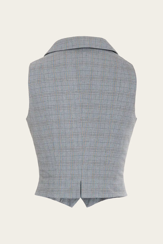 Klassische Edwardian Weste in Blau kariert