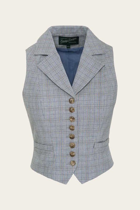 Taillierte Sommerweste aus Baumwoll-Leinen-Mix