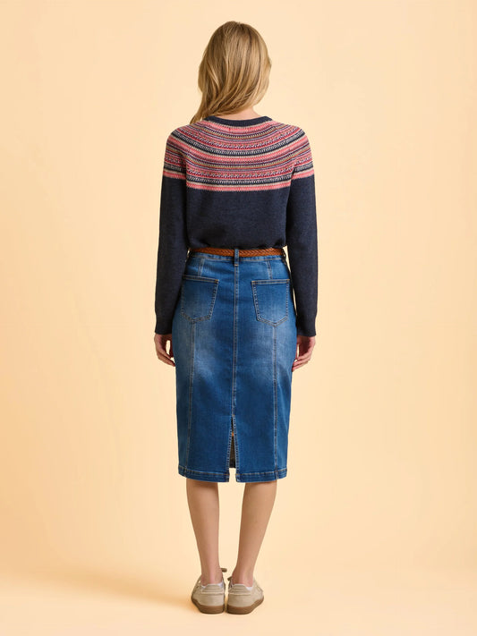 deepwater cardigan fairisle rosa blau