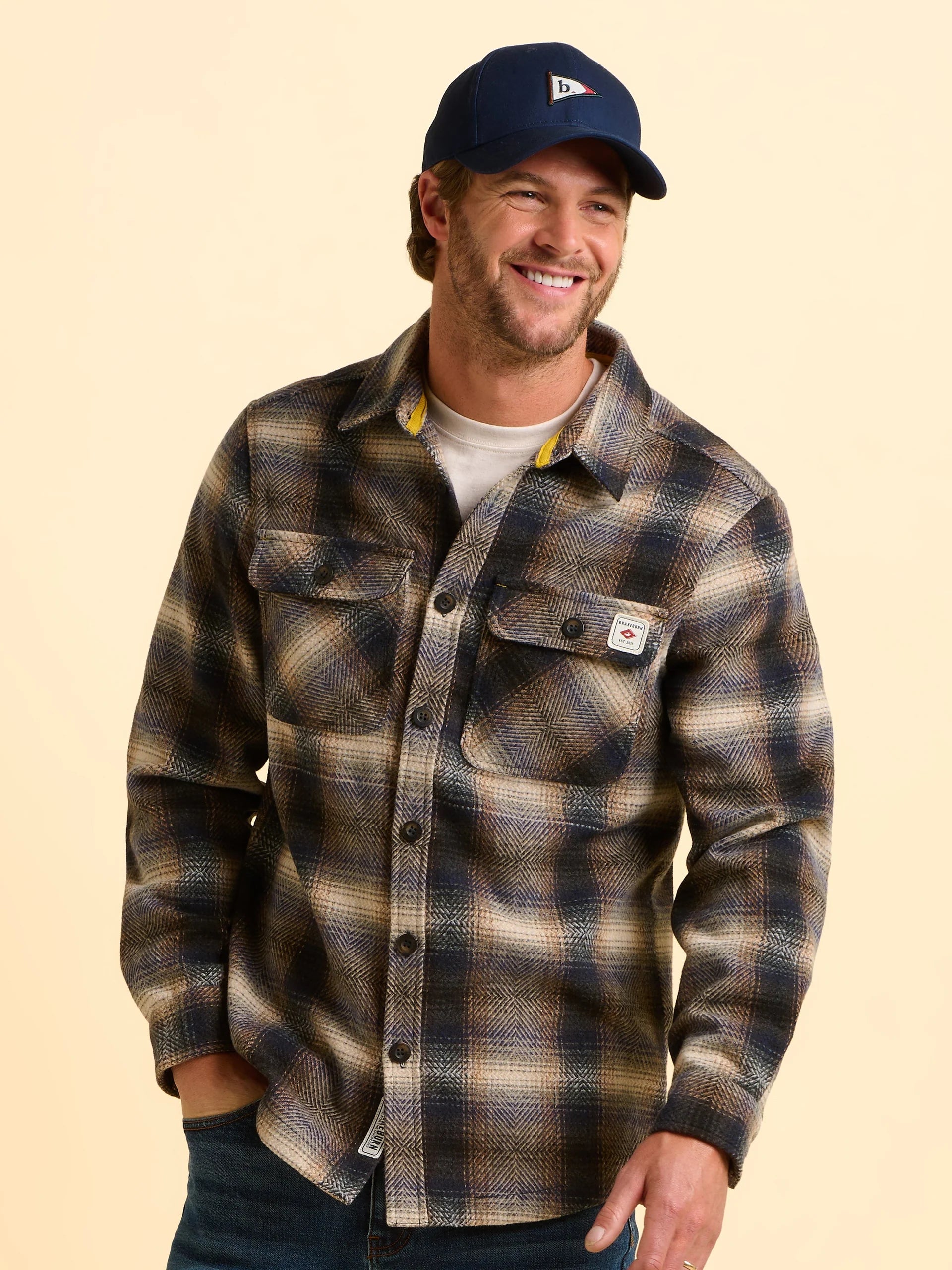 badbury check overshirt herren vintage workwear braun