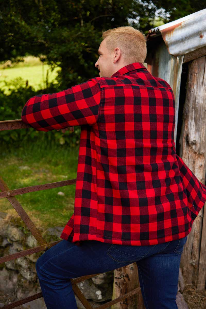 Fleece gefüttertes Flanellhemd - rot schwarz kariert - Dotty&Dan