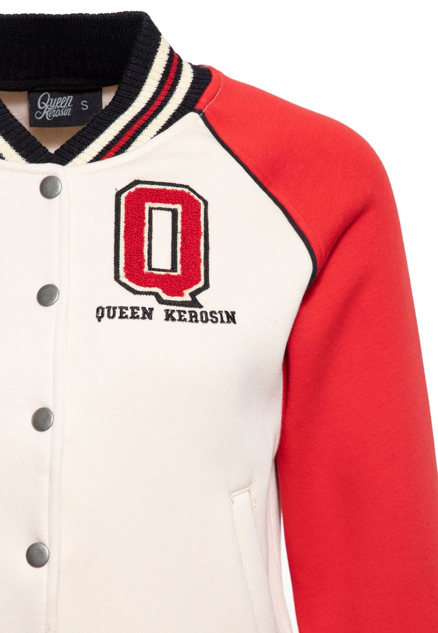 50s College Raglan Sweet Jacke - red - Dotty&Dan