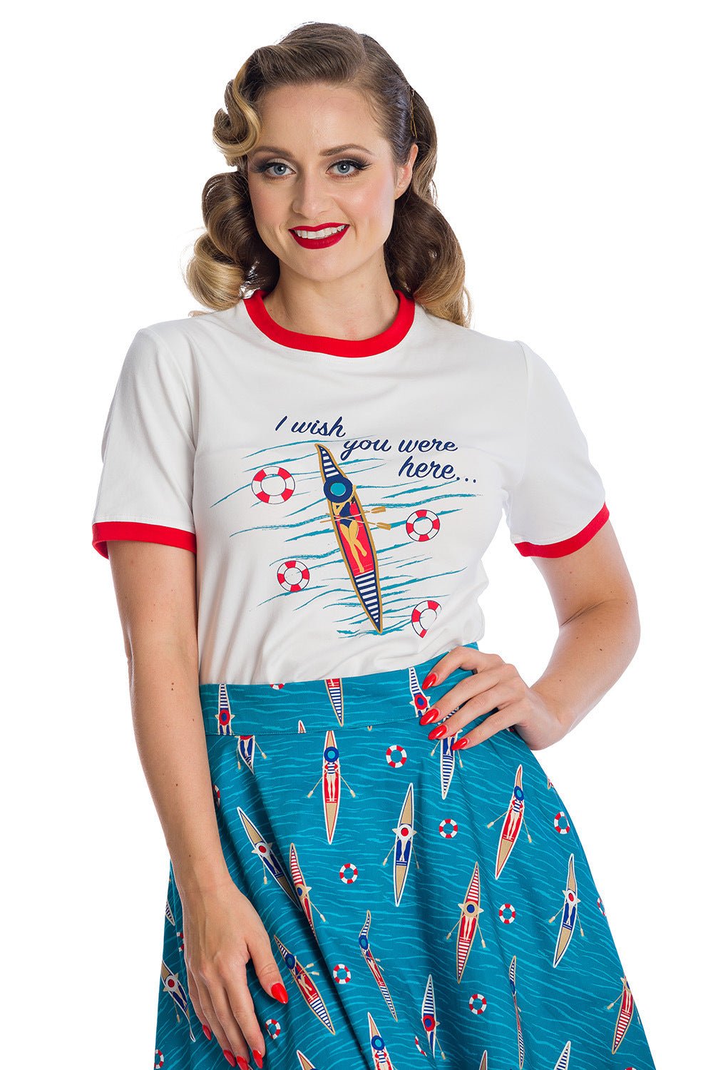 50s Wish You Were Here T-Shirt - white - Dotty&Dan