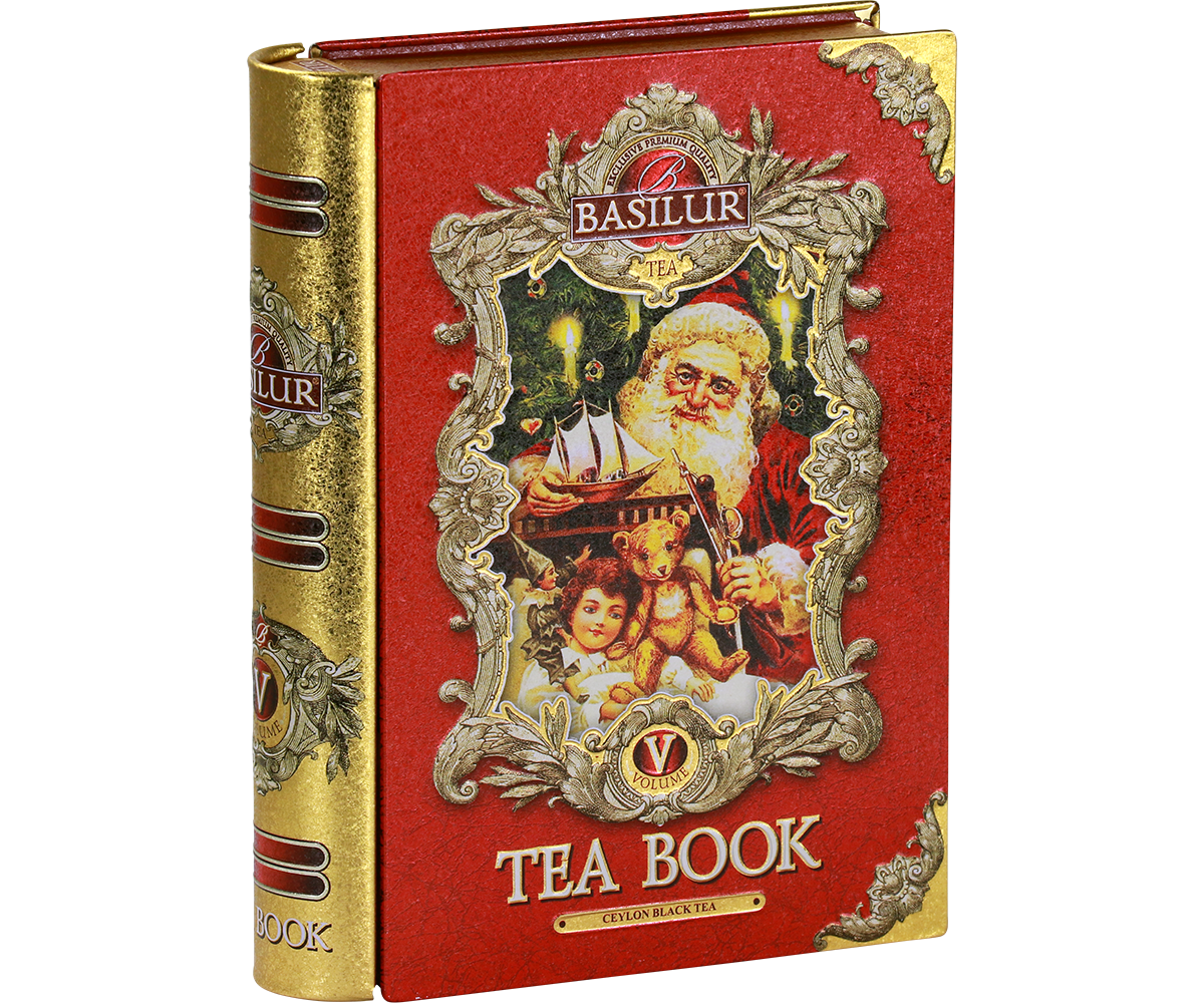 Basilur Tea Book Volume V – Ceylon Schwarztee in roter Buchdose