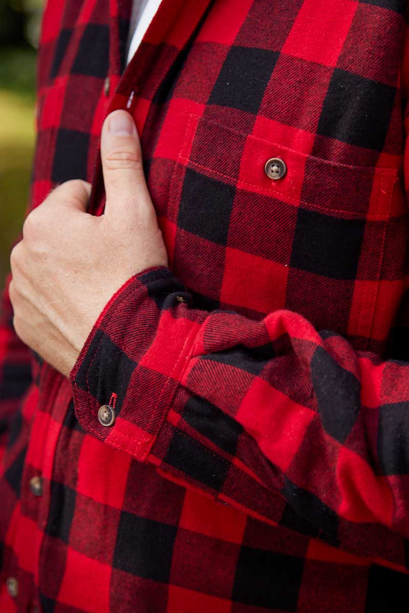 Fleece gefüttertes Flanellhemd - rot schwarz kariert - Dotty&Dan