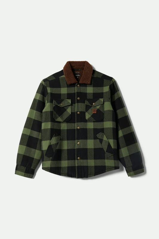 Brixton Durham Sherpa Jacket – Flanelljacke Schwarz Grün kariert