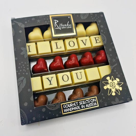 Ritonka I love you Pralinen – 27 handgemachte Herzpralinen in Geschenkbox