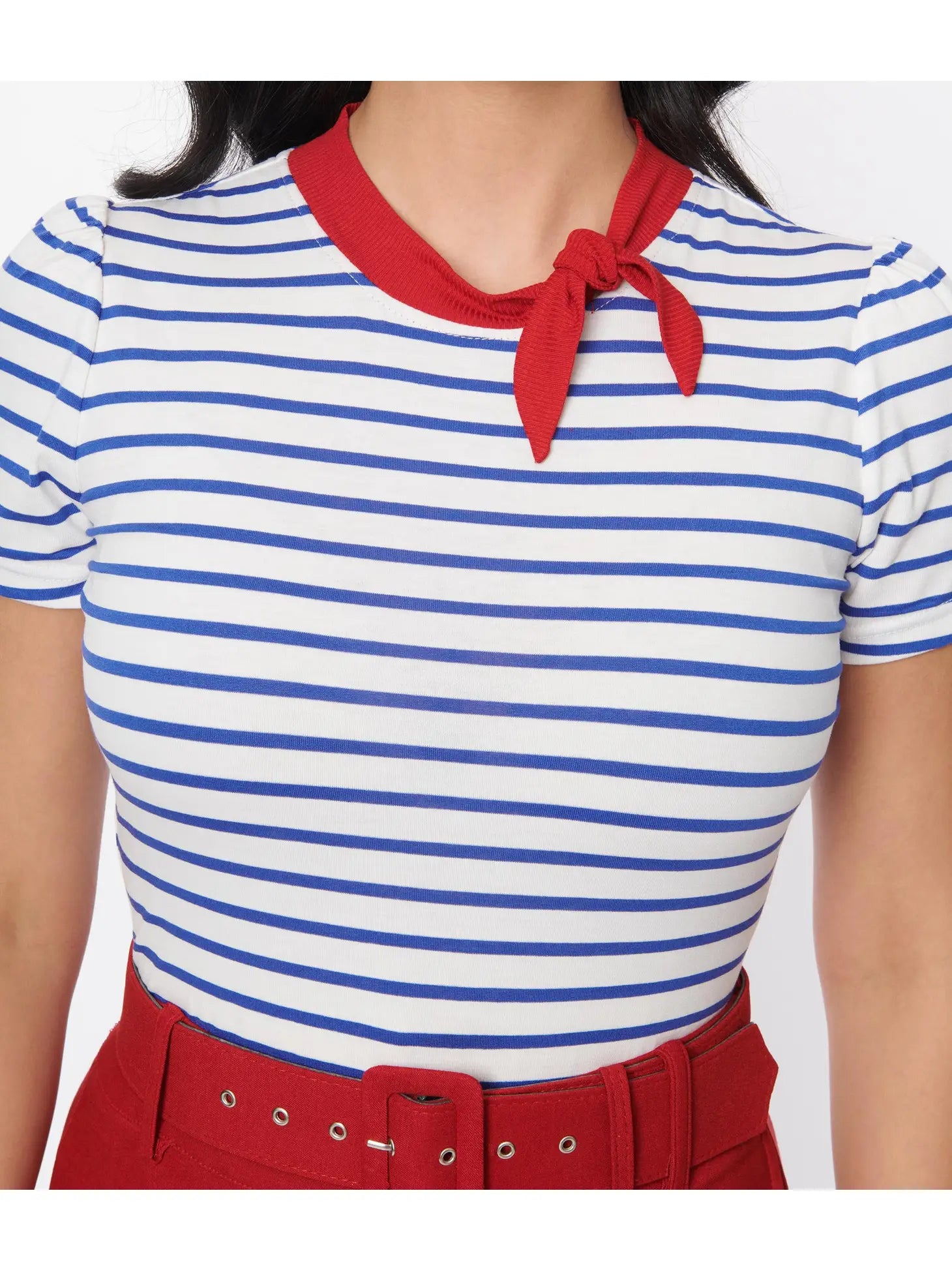Vintage Sweetie Top - striped navy&white