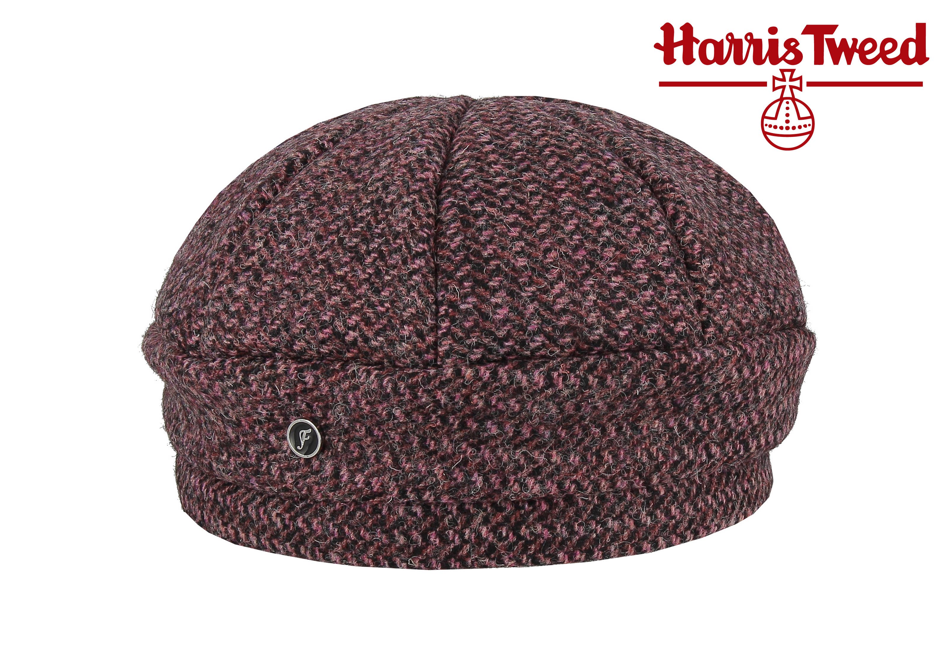 Fléchet Damenmütze aus Harris Tweed in Rosa – 100 % Wolle, eleganter Winterhut im Vintage-Stil
