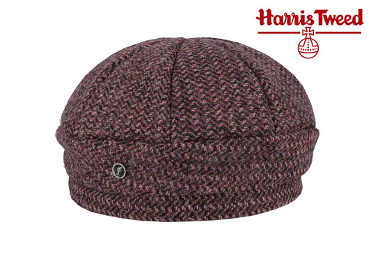 Fléchet Damenmütze aus Harris Tweed in Rosa – 100 % Wolle, eleganter Winterhut im Vintage-Stil