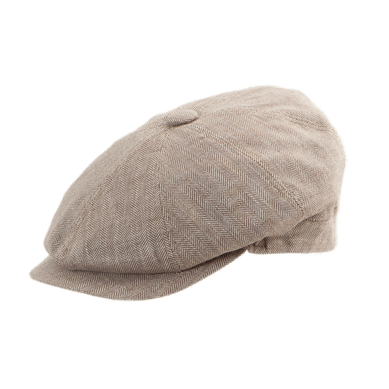 Vintage Schiebermütze Herren Beige Faustmann Germany